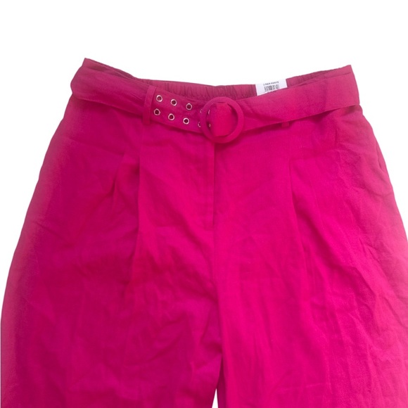 INC Wide Leg Pink Crop Pants Linen Blend Women’s Size XL - Picture 3 of 6